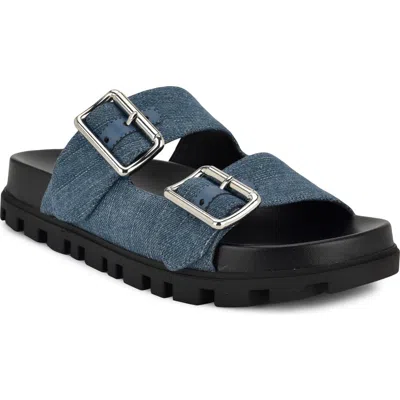 Nine West Timma Two-strap Platform Sandal In Blue