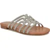 Nine West Timy Slide Sandal In Silver,brown