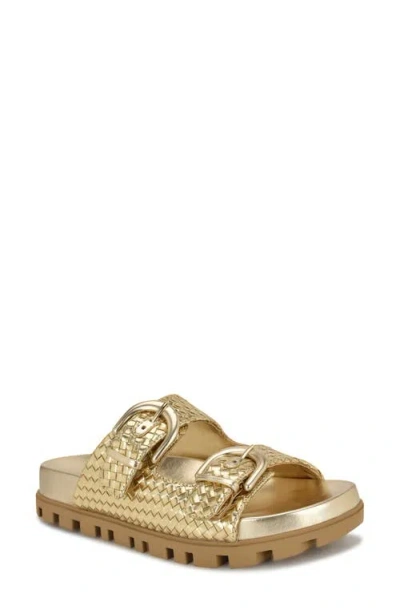 Nine West Tindy Two-strap Lug Sole Sandal In Gold