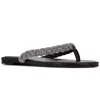 Nine West Tinee 5 Womens Rhinestone Slip On Flip-flops In Black