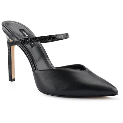 Nine West Tips Womens Pointed Toe Pump Mules In Black