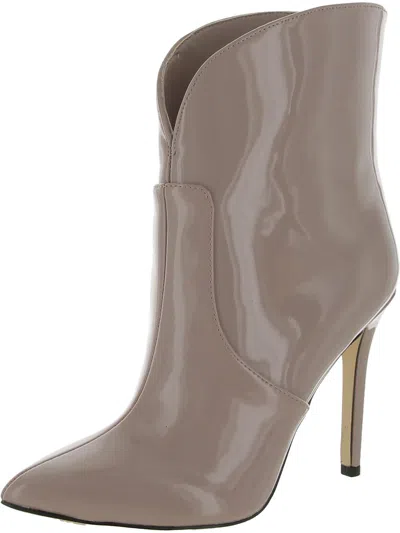 Nine West Tolate Womens Patent Pointed Toe Booties In Grey