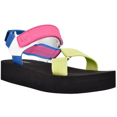 Nine West Tomoro 2 Womens Slip On Flats Slingback Sandals In Multi