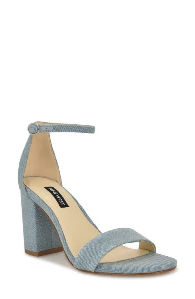 Nine West Toniann Ankle Strap Sandal In Light Blue
