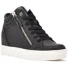 Nine West Tons 3 Womens Faux Leather High Top Casual And Fashion Sneakers In Black