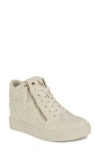 Nine West Tons Lace-up Wedge Sneaker In Ivory Lace