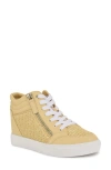 Nine West Tons Lace-up Wedge Sneaker In Light Natural Woven