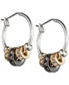 Nine West Tri-tone 3/4" Slider Hoop Earrings In Multi