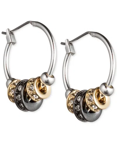 Nine West Tri-tone 3/4" Slider Hoop Earrings In Multi