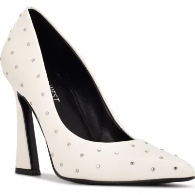 Nine West Trial Studded Pump In White