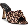 Nine West Women's Trina Bow Tapered Heel Slip-on Sandals In Dark Natural 120