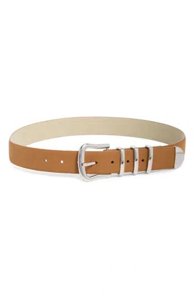 Nine West Triple Keeper Belt In Cognac