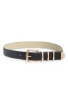 Nine West Triple Loop Belt In Black Gold