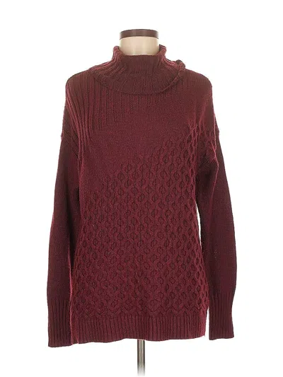 Pre-owned Nine West Turtleneck Sweater In Burgundy