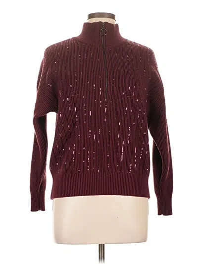 Pre-owned Nine West Turtleneck Sweater In Burgundy
