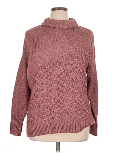 Pre-owned Nine West Turtleneck Sweater In Burgundy