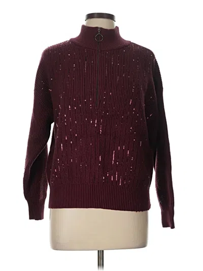 Pre-owned Nine West Turtleneck Sweater In Burgundy