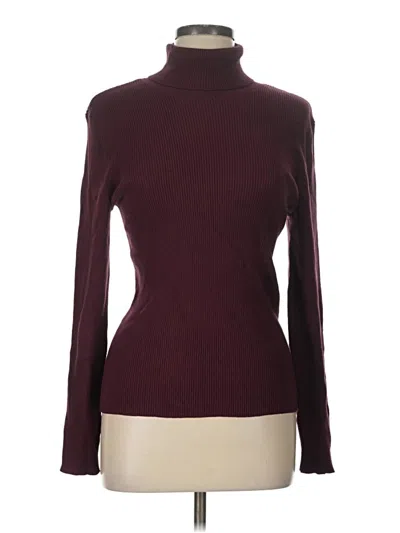 Pre-owned Nine West Turtleneck Sweater In Burgundy