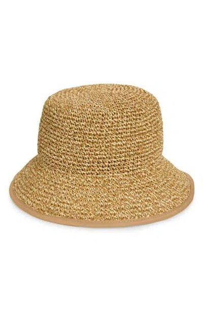 Nine West Two-tone Crochet Bucket Hat In Brown