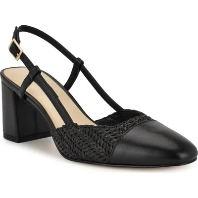 Nine West Unda Slingback Cap Toe Pump In Black