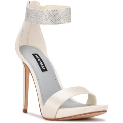 Nine West Utell Womens Embellished Satin Ankle Strap In Multi