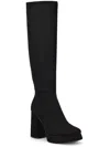 Nine West Vadda2 Womens Faux Suede Block Heel Knee-high Boots In Black