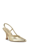 Nine West Vassa Pointed Toe Slingback Pump In Gold