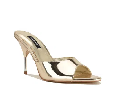 Nine West Vella Pointed Toe Slide Sandal In Gold