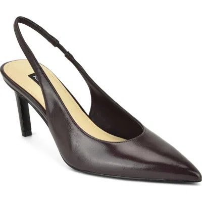 Nine West Verone Faux Leather Slingback Pump In Brown