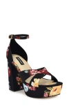 Nine West Vicky Ankle Strap Platform Sandal In Black