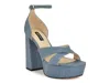 Nine West Vicky Ankle Strap Platform Sandal In Blue