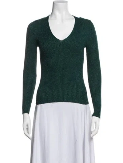 Pre-owned Nine West V-neck Sweater In Blue