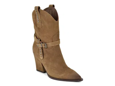 Nine West Weslie Western Bootie In Brown