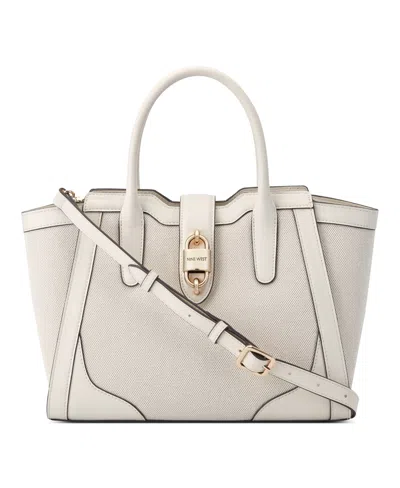 Nine West Wesson Large Satchel Bag In Natural Cream