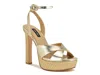 Nine West Ankle Strap Platform Sandal In Gold