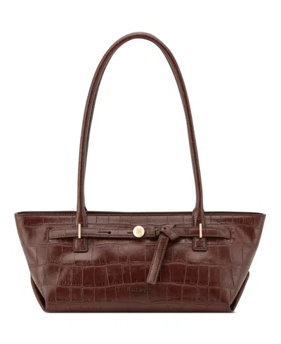 Nine West Wilda Large Top Handle Satchel Handbag In Mahogany