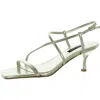 Nine West Wn Haya 3 Womens Faux Leather Buckle Kitten Heels In Gold