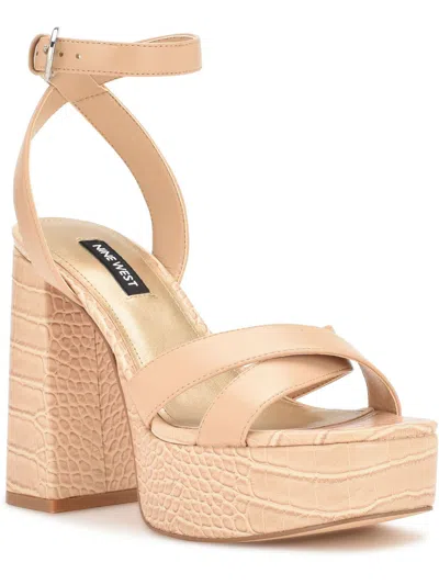 Nine West Wn Joya 3 Womens Faux Leather Ankle Strap In Pink