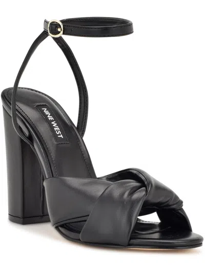 Nine West Wn Larisa 3 Womens Faux Leather Adjustable Ankle Strap In Black