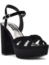 Nine West Wn Rast Womens Suede Ankle Strap Platform Sandals In Black