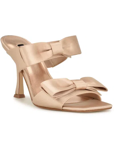 Nine West Wn Yoloh 2 Womens Satin Bow Heels In Multi