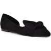Nine West Wnbannie2 Womens Bow Textured Flat Shoes In Black