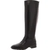 Nine West Barile Womens Solid Faux Leather Knee-high Boots In Black