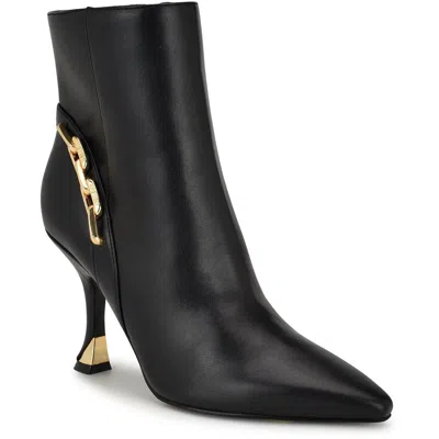 Nine West Wnchaine3 Womens Chain Manmade Ankle Boots In Black