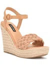 Nine West Wnhosana3 Womens Ankle Strap Warm Wedge Sandals In Multi