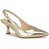Nine West Wnjannit Womens Strappy Manmade Pumps In Gold