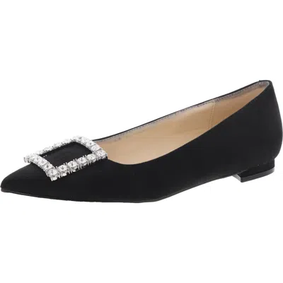 Nine West Wnjesikes2 Womens Rhinestone Manmade Ballet Flats In Black