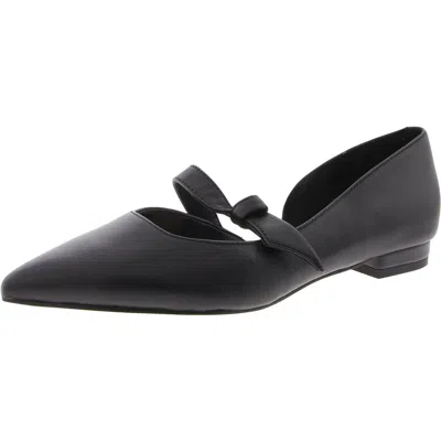 Nine West Wnluso Womens Block Heel Leather Slide In Black