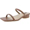 Nine West Wnmorella3 Womens Block Heel Manmade Slide Sandals In Pecan