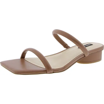 Nine West Wnmorella3 Womens Block Heel Manmade Slide Sandals In Light Brown